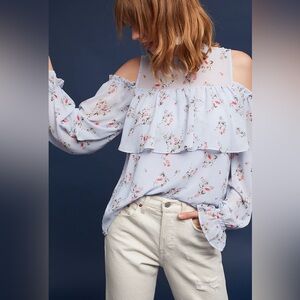 Anthropologie Ariel open shoulder top